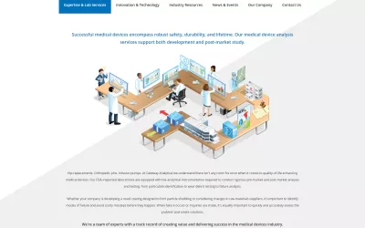 Medical Device Expertise and Service Listing Page - Gateway Analytical