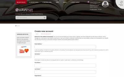 User Registration Page - VAWnet.org